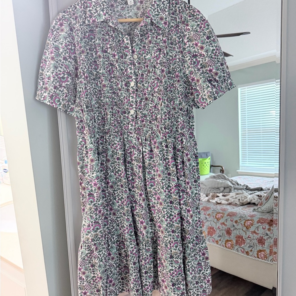 Short sleeve smock printed shirt dress - Picture 2 of 4